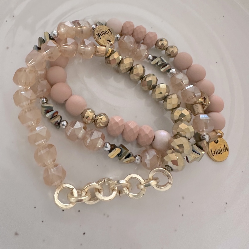 New erimish bracelet set of three boutique trendy stretch beaded bracele…